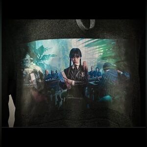 Wednesday Addams Hoodie - Wednesday Season 1 - Small - Grey Heather